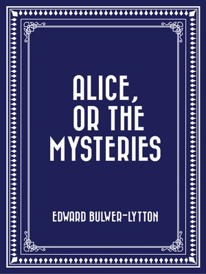 cover image of Alice, or the Mysteries